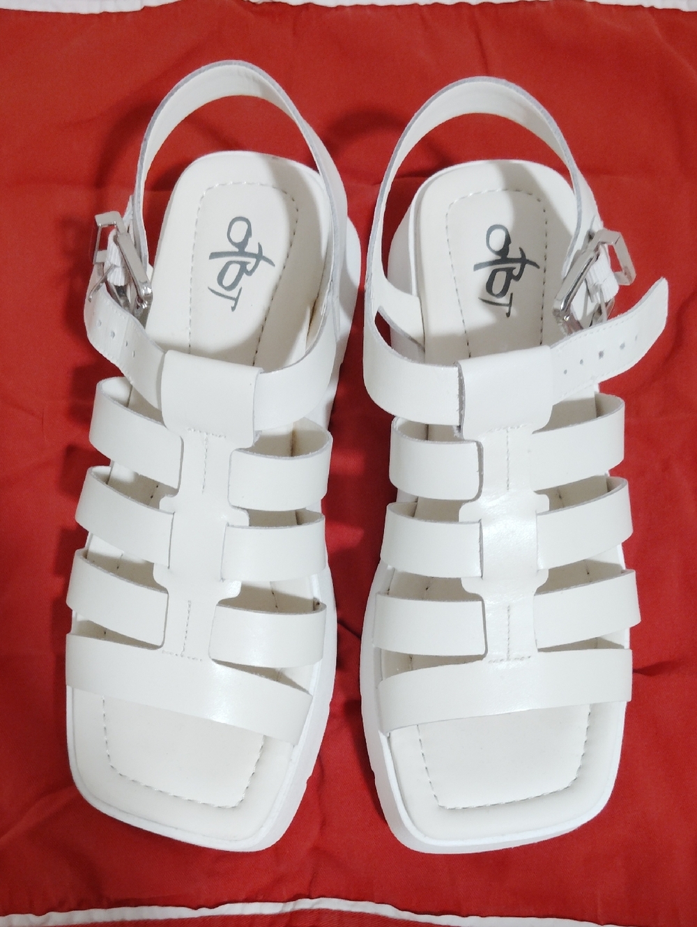 Women's White Leather Sandals